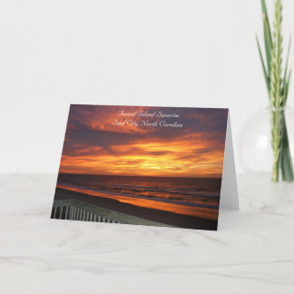 Carte de photographie de lever de soleil d'île de