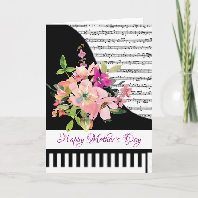Carte de piano floral (Devant)