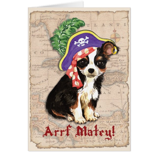 Carte de pirate Chihuahua longue couche (Devant)