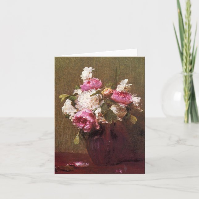 Carte de pivoines et de roses de Henri (Devant)