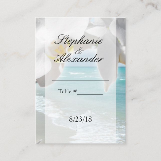 Carte de place Aqua Beach Orchid Table (Devant)