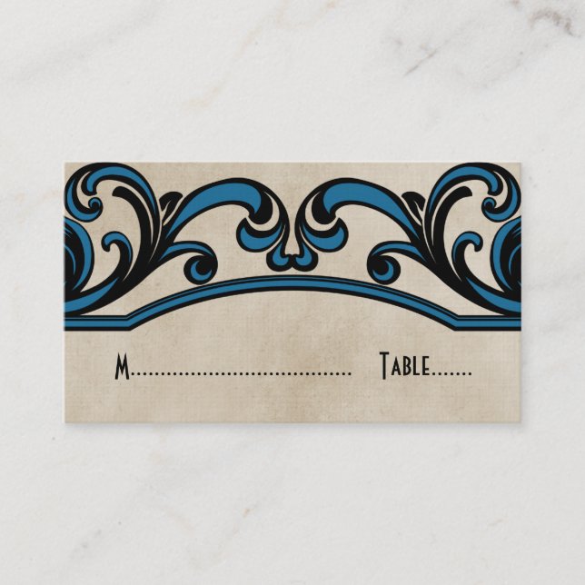 Carte de place Blue Gothic Swirls (Devant)