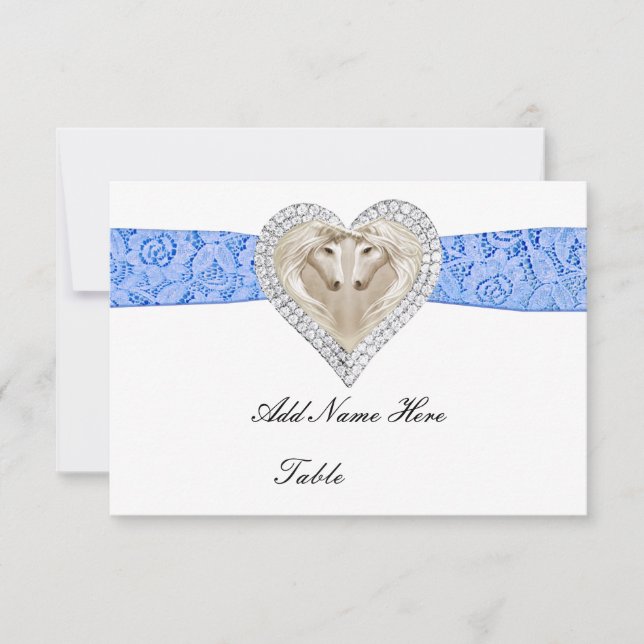 Carte de place de la table en dentelle bleue Unico (Devant)