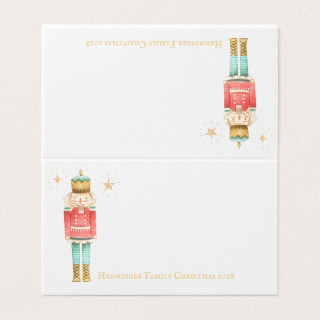 Carte de place de l'invité Nutcracker de Noël (Extérieur déplié)