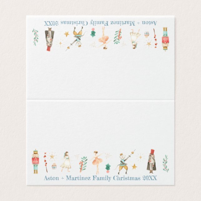 Carte de place de table de personnages de craqueli (Extérieur déplié)