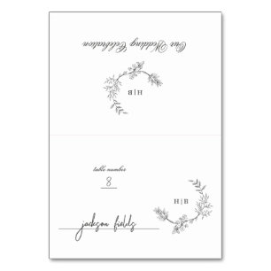 Carte de place do-it-yourself couronne florale pli