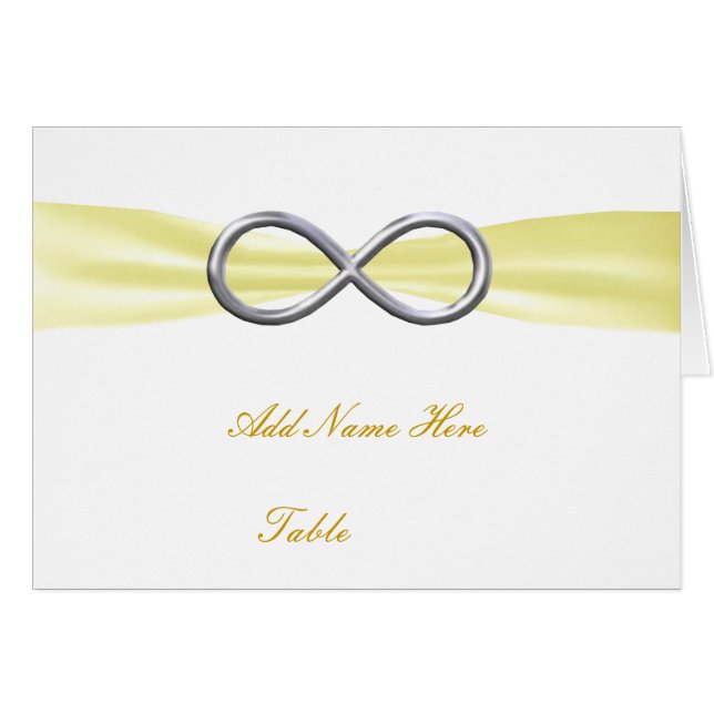 Carte de place du Mariage à infini jaune (Devant Horizontal)