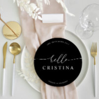 Carte de place et menu du Mariage minimaliste rond