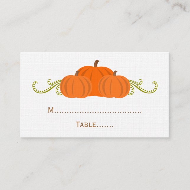 Carte de place Mariage de automne citrouille (Devant)