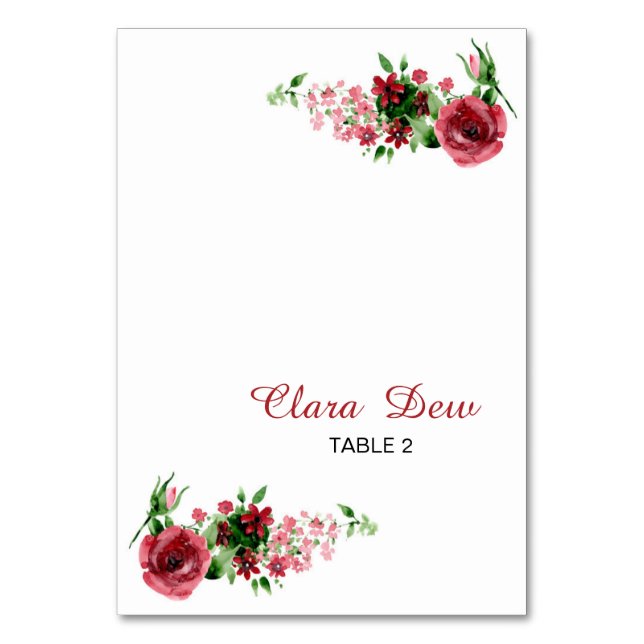 Carte de place Mariage Floral Aquarelle (Par défaut)