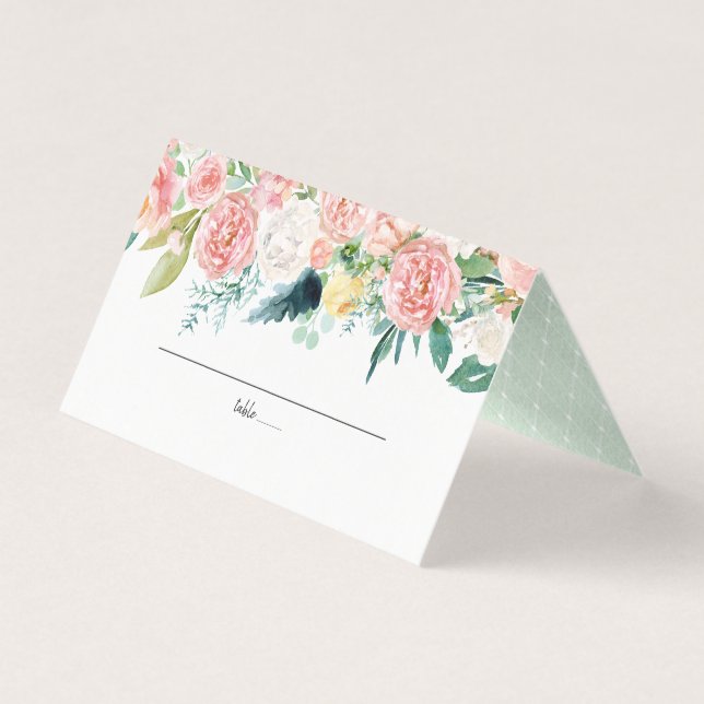 Carte de place Mariage floral d'été (Devant)