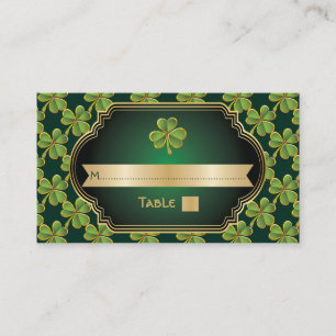 Carte de place mariage Gold green Irish