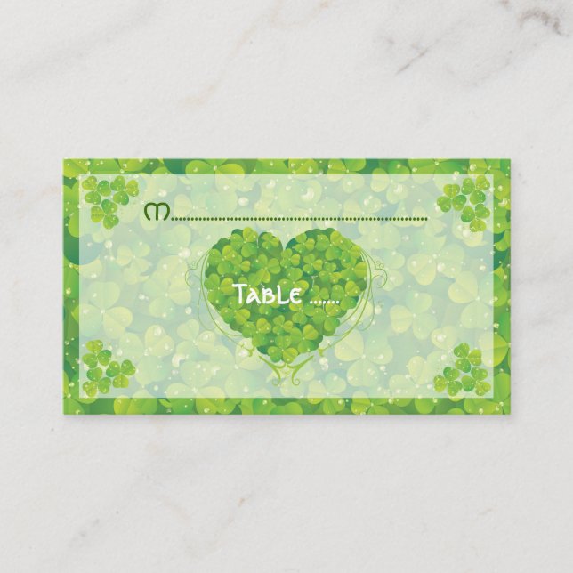 Carte de place mariage irlandaise St. Patrick's Da (Devant)