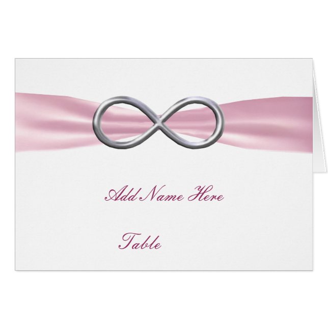 Carte de place Mariage rose Infinity (Devant Horizontal)