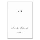 Carte de place pliable minimale monogramme sophist