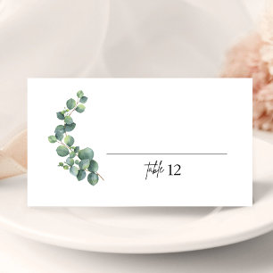 Carte de place pliée Rustique Eucalyptus Mariage