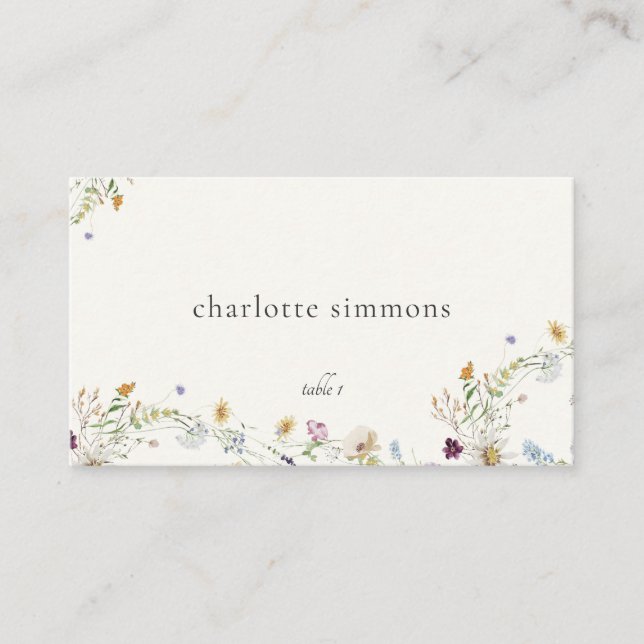 Carte de place pour Fleur sauvage féminin (Devant)