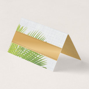 Carte de place pour la feuille de palme tropicale
