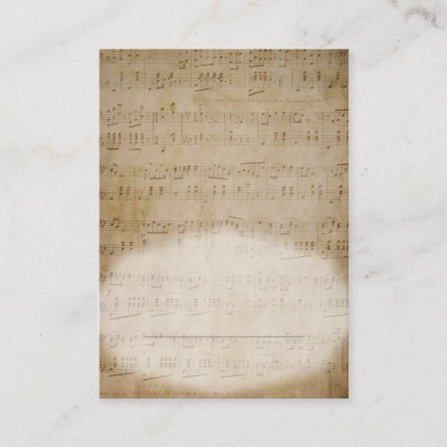 Carte de place pour la musique de feuilles ancienn (Devant)