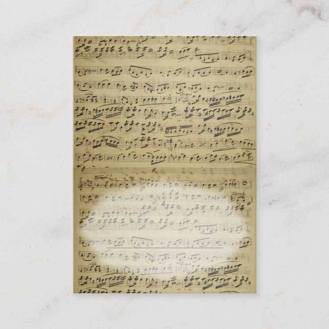 Carte de place pour la musique de feuilles ancienn (Devant)