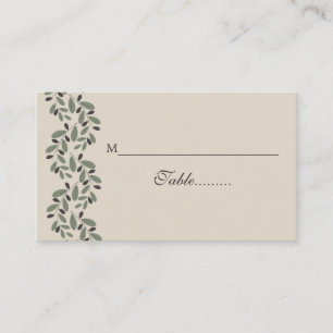 Carte de place pour mariage de guirlande d'olivier