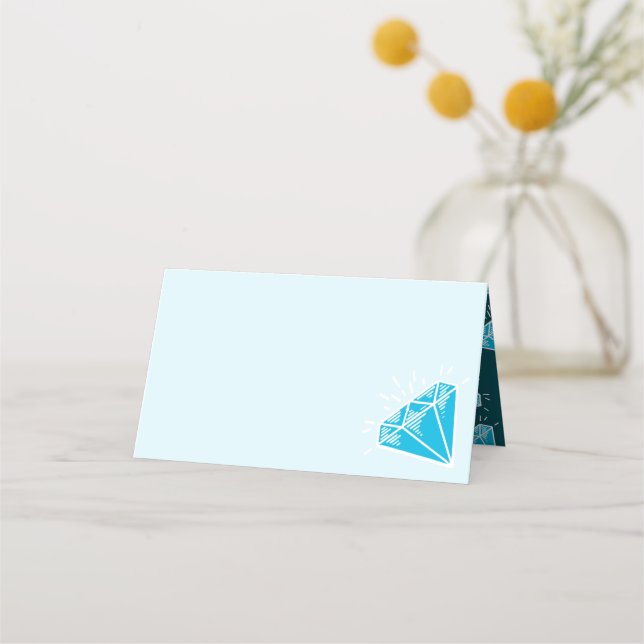 Carte De Placement 4e anniversaire mariage bleu topaz gems graphique (Devant)