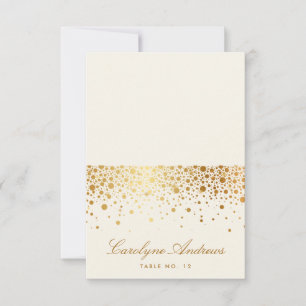 Carte de placement à points de confettis en feuill