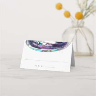 Carte De Placement Abalone Shell Purple Watercolor Beach Mariage