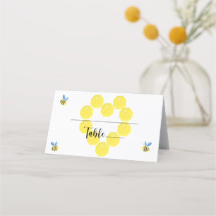 Carte de placement abeille et rayons de miel