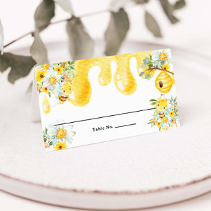 Carte De Placement Abeilles mignonnes Miel Floral Jaune Baby shower d