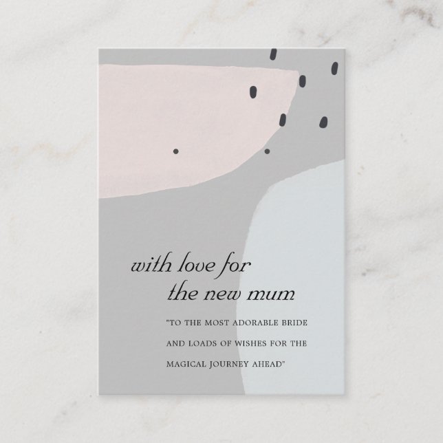 CARTE DE PLACEMENT ABSTRAIT BLUE GRAY NOUVEAU CADEAU DE LA MUM ÉCRAN (Devant)