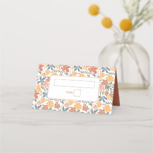 Carte De Placement Abstrait Floral & Oiseaux Mi-siècle Mariage modern