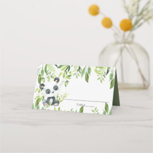 Carte De Placement Adorable Panda Baby shower de verdure Anniversaire