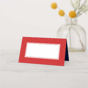 Carte De Placement Ajouter votre texte Pointe Polka rouge et blanche