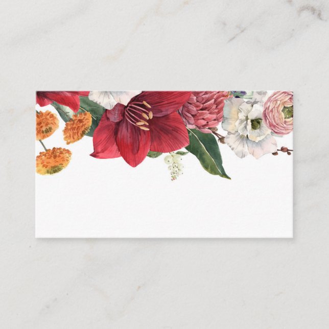 Carte De Placement Amaryllis et Chrysanthemums Mariage botanique (Devant)