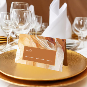 Carte De Placement Amber Brandy Abstrait Ink Mariage ID1089