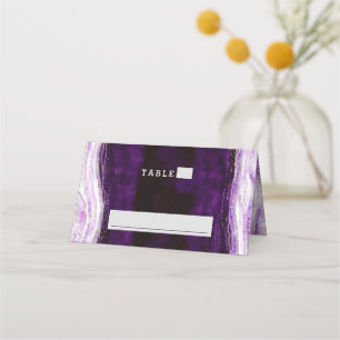 Carte De Placement Amethyst Purple & Silver Mariage Numéro de table