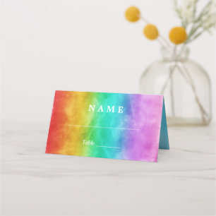 Carte De Placement Amour est Amour Rainbow Watercolor Mariage gay