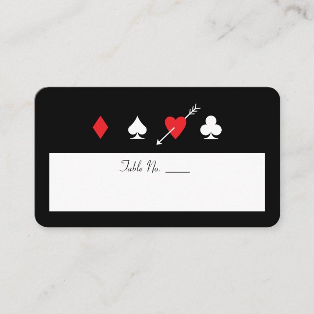 Carte De Placement Amour Frappe Las Vegas Remplir Nom Numéro de table (Devant)