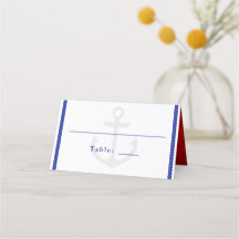 Ancre d'aquarelle bleu blanc Mariage nautique