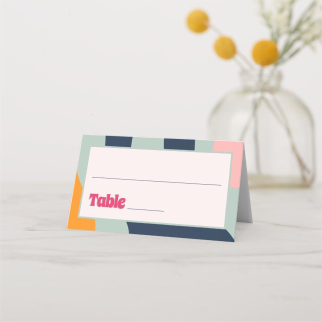 Carte De Placement Années 1970 Retro Super Bold Abstrait (Devant)