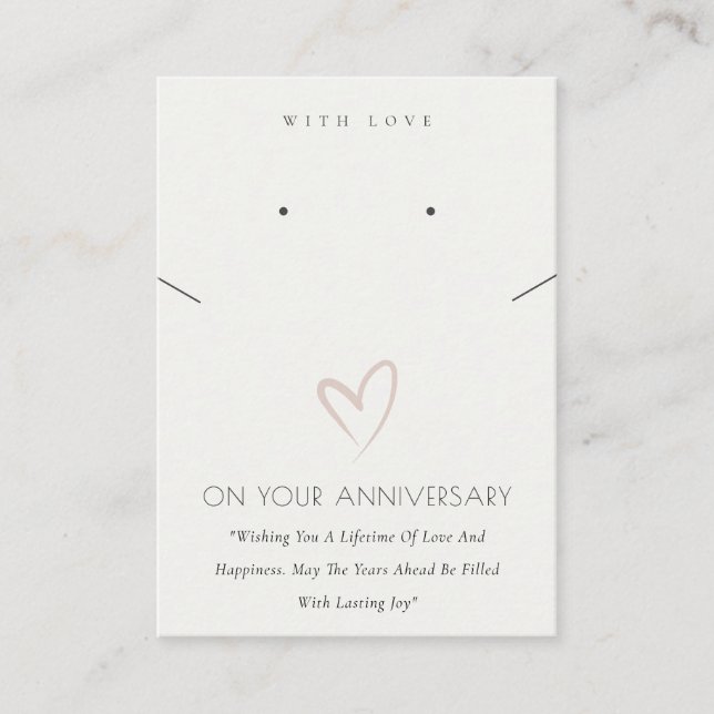 CARTE DE PLACEMENT ANNIVERSAIRE DU COEUR BLANC CADEAU DE COEUR BLANC  (Devant)