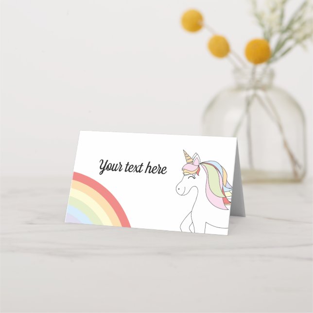 Carte De Placement Anniversaires Licorne (Devant)