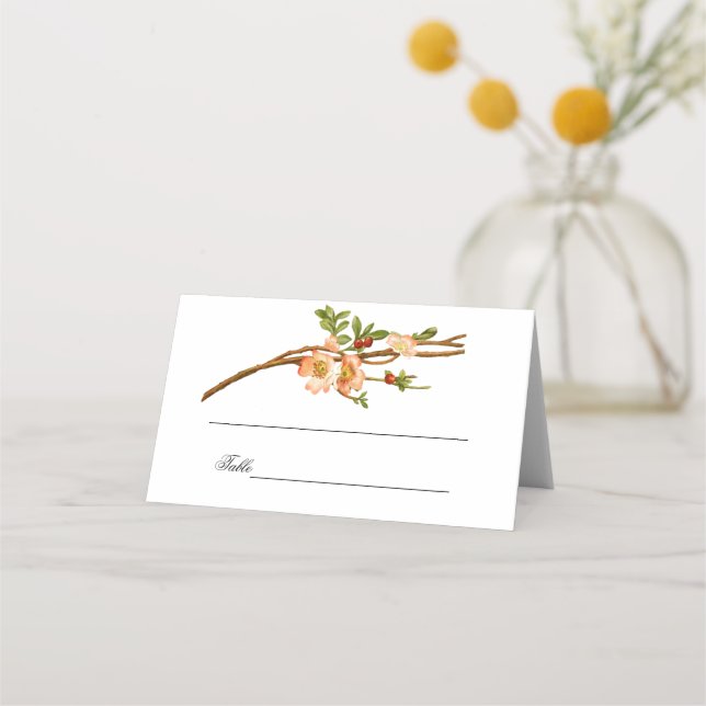 Carte De Placement Apple Blossom Watercolor Mariage (Devant)