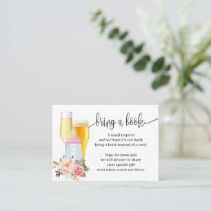 Carte De Placement Apporter un livre bulles Baby shower rose Insérer