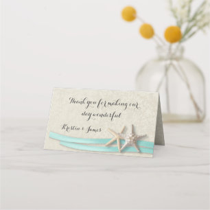Carte De Placement Aqua Beach Starfish et Ribbon