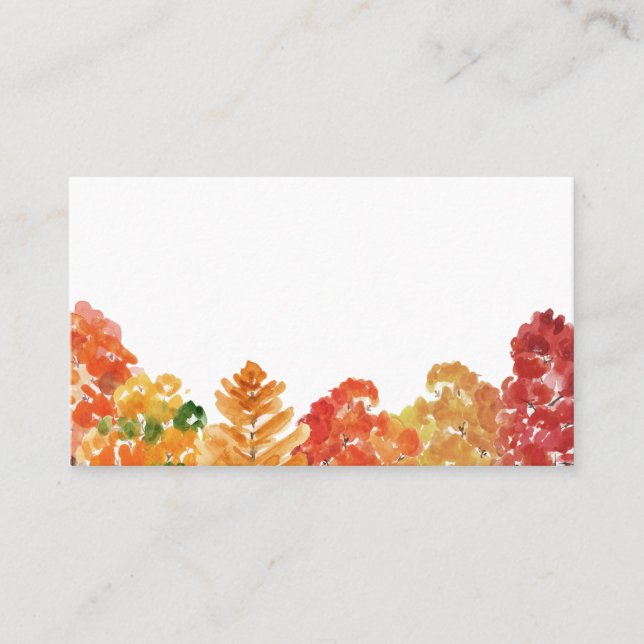 Carte De Placement Aquarelle Automne Bois Mariage de automne (Devant)