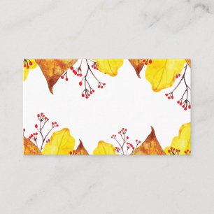 Carte De Placement Aquarelle Automne Folio Thanksgiving