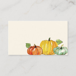Carte De Placement Aquarelle Automne Thanksgiving Citrouille