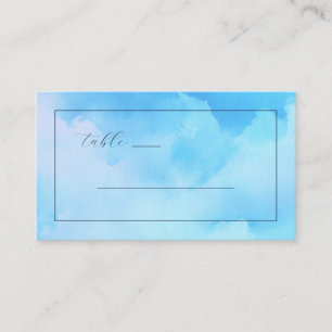 Carte De Placement Aquarelle Bleu Sérénité